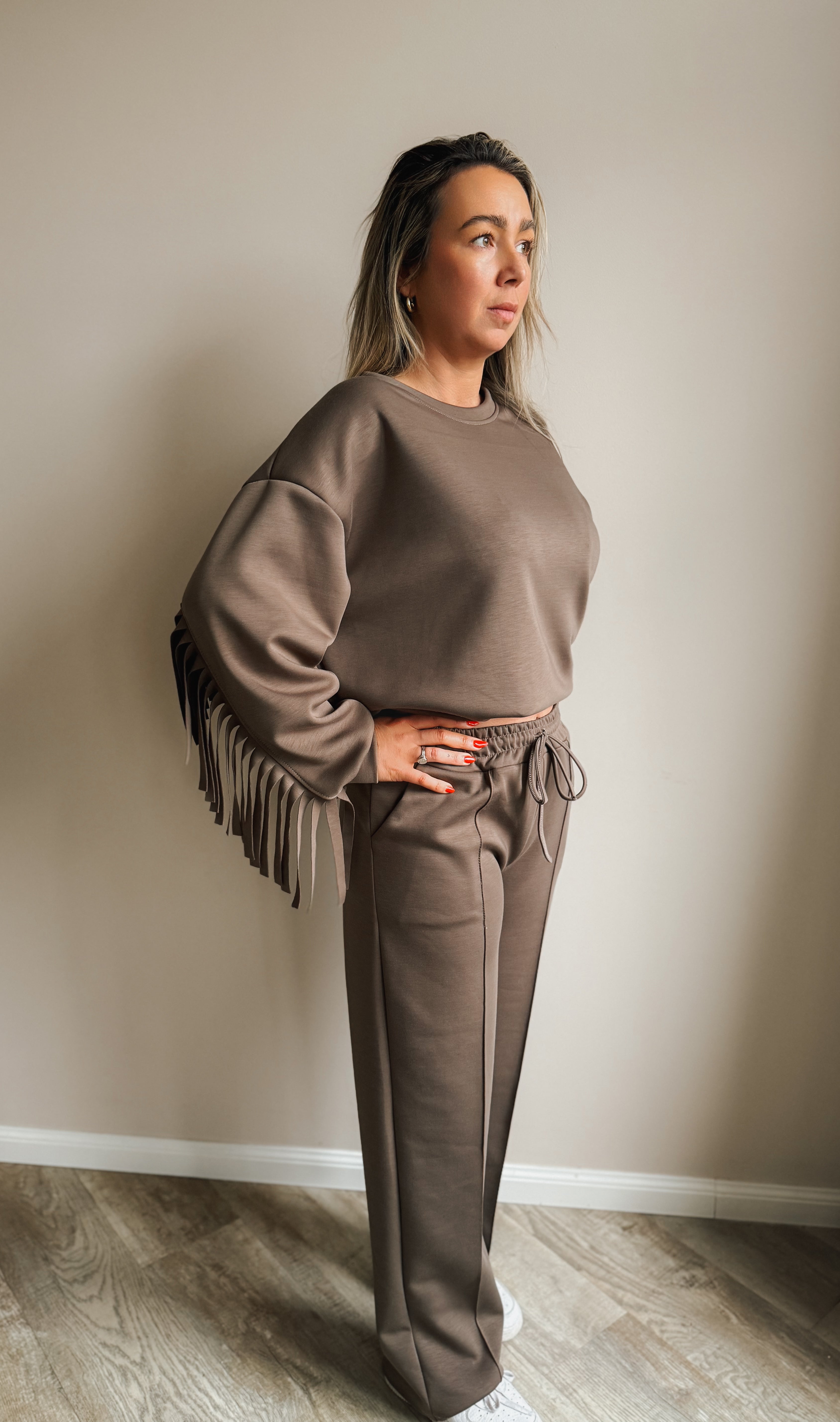 COMFY FRINGE SET | TAUPE