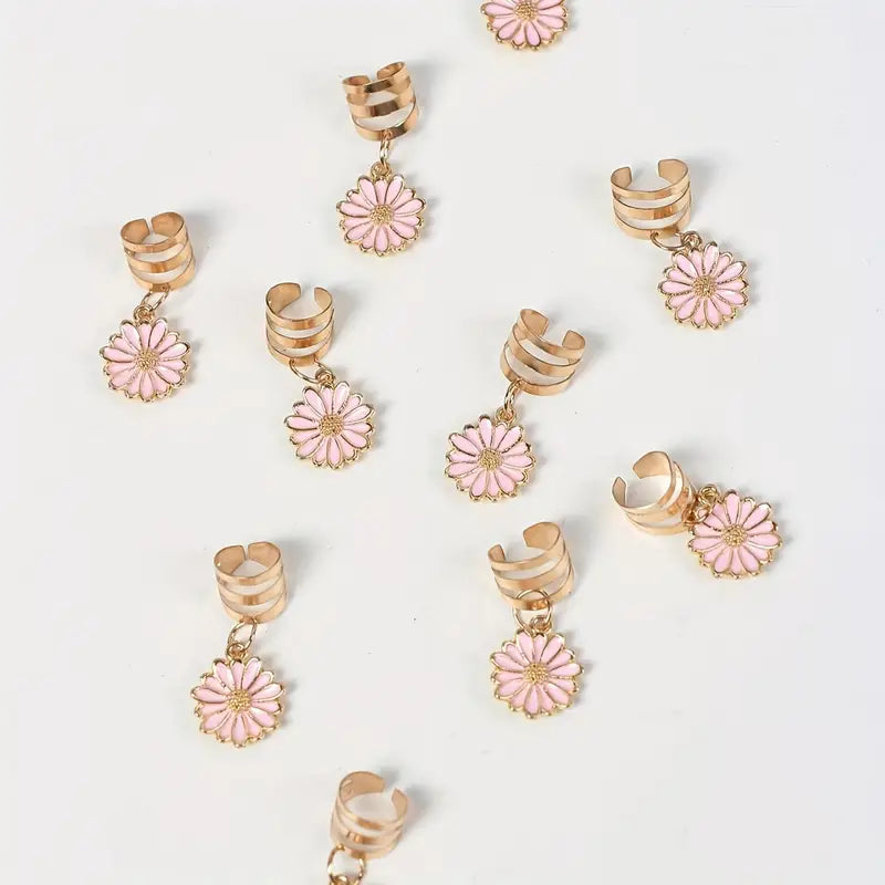 HAIR CLIPS 10PC FLOWER