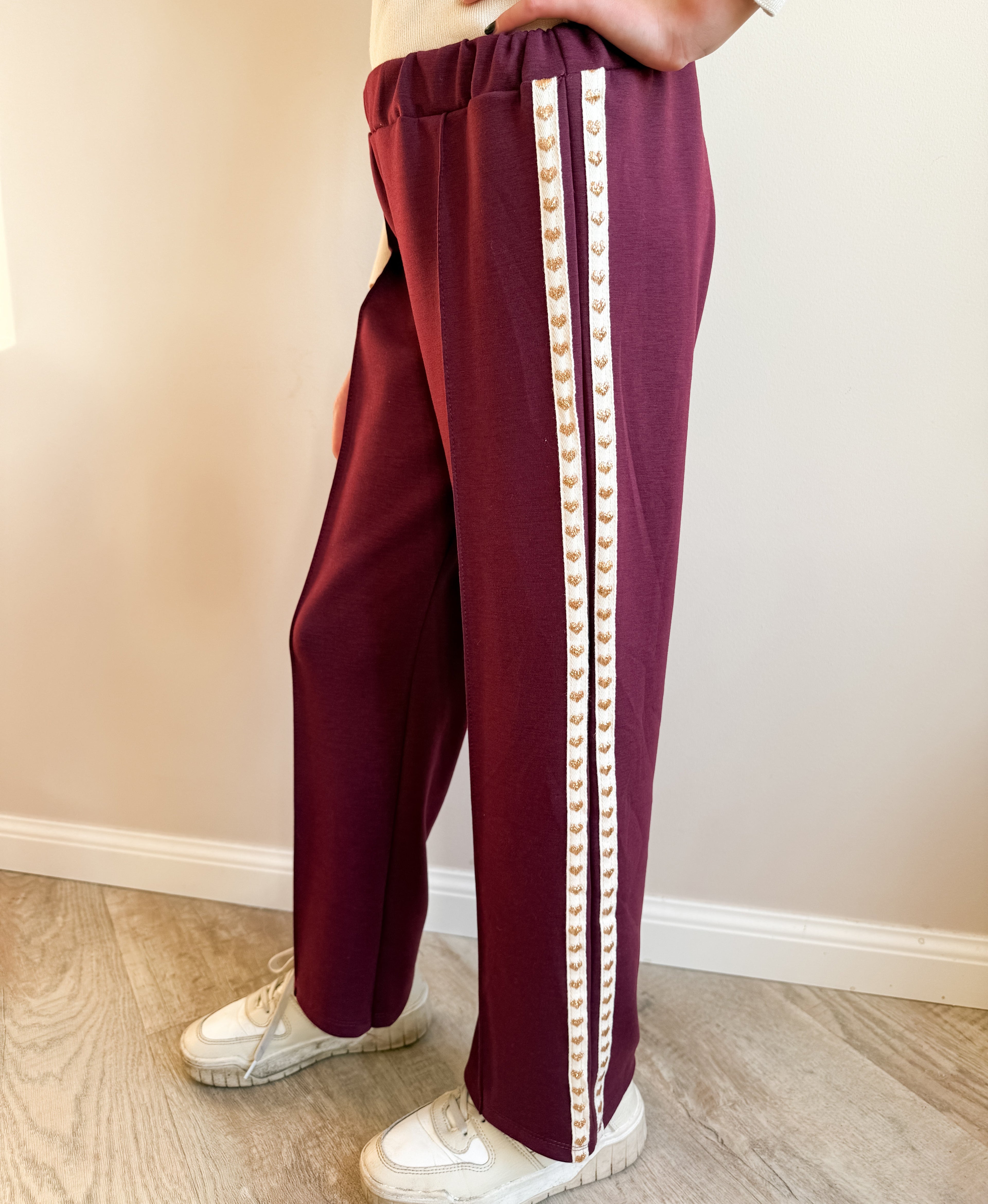 DOUBLE STRIPE PANTS | BORDEAUX
