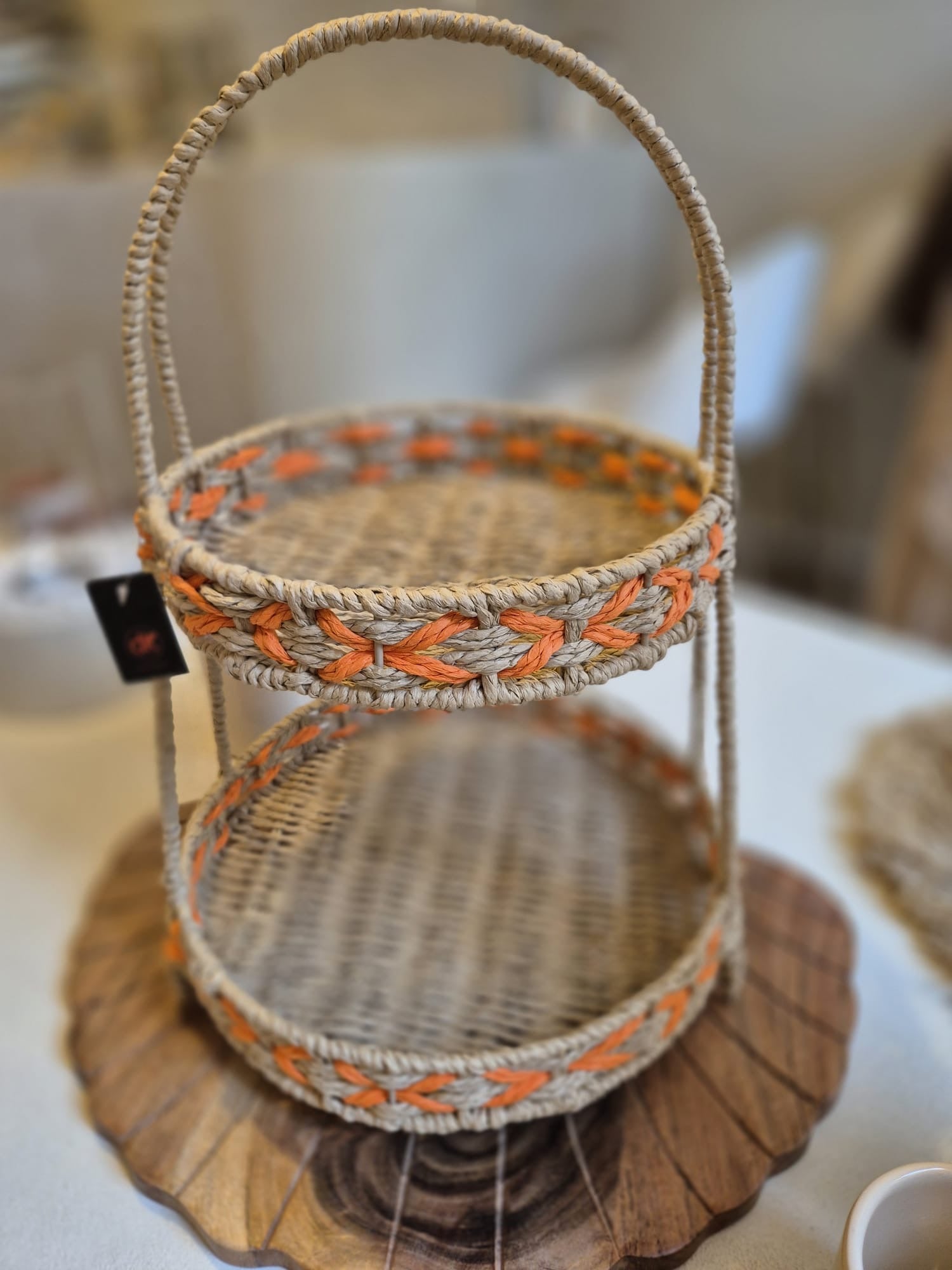 SUMMER RATTAN ETAGERE | ORANGE