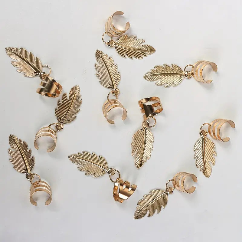 HAIR CLIPS 10PC FEATHER