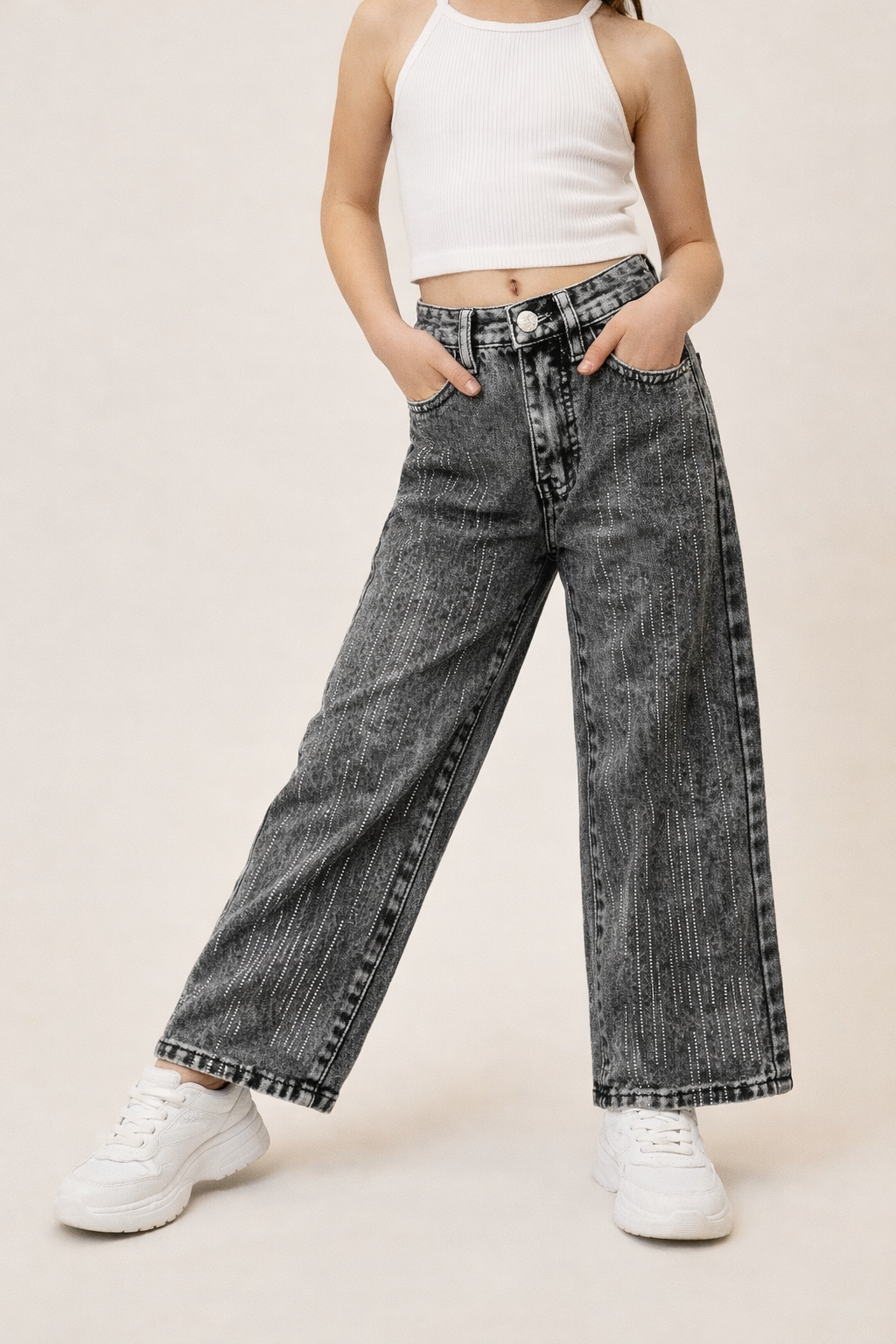GLITTER JEANS | GREY