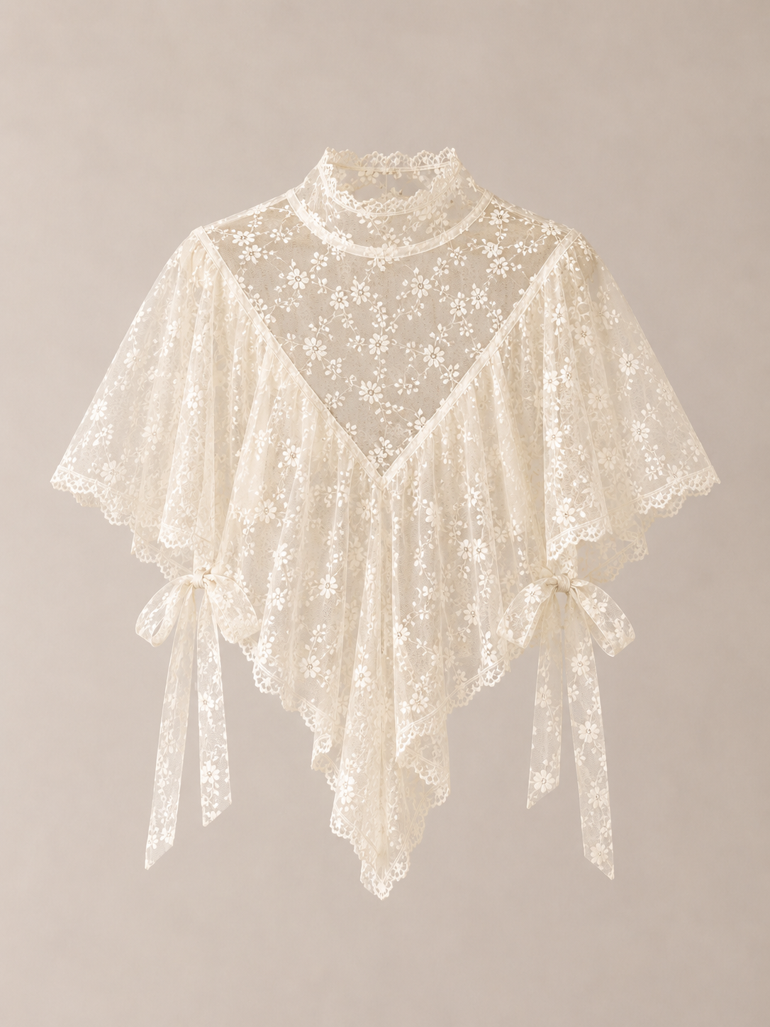 LACE BOW TOP | OFF-WHITE