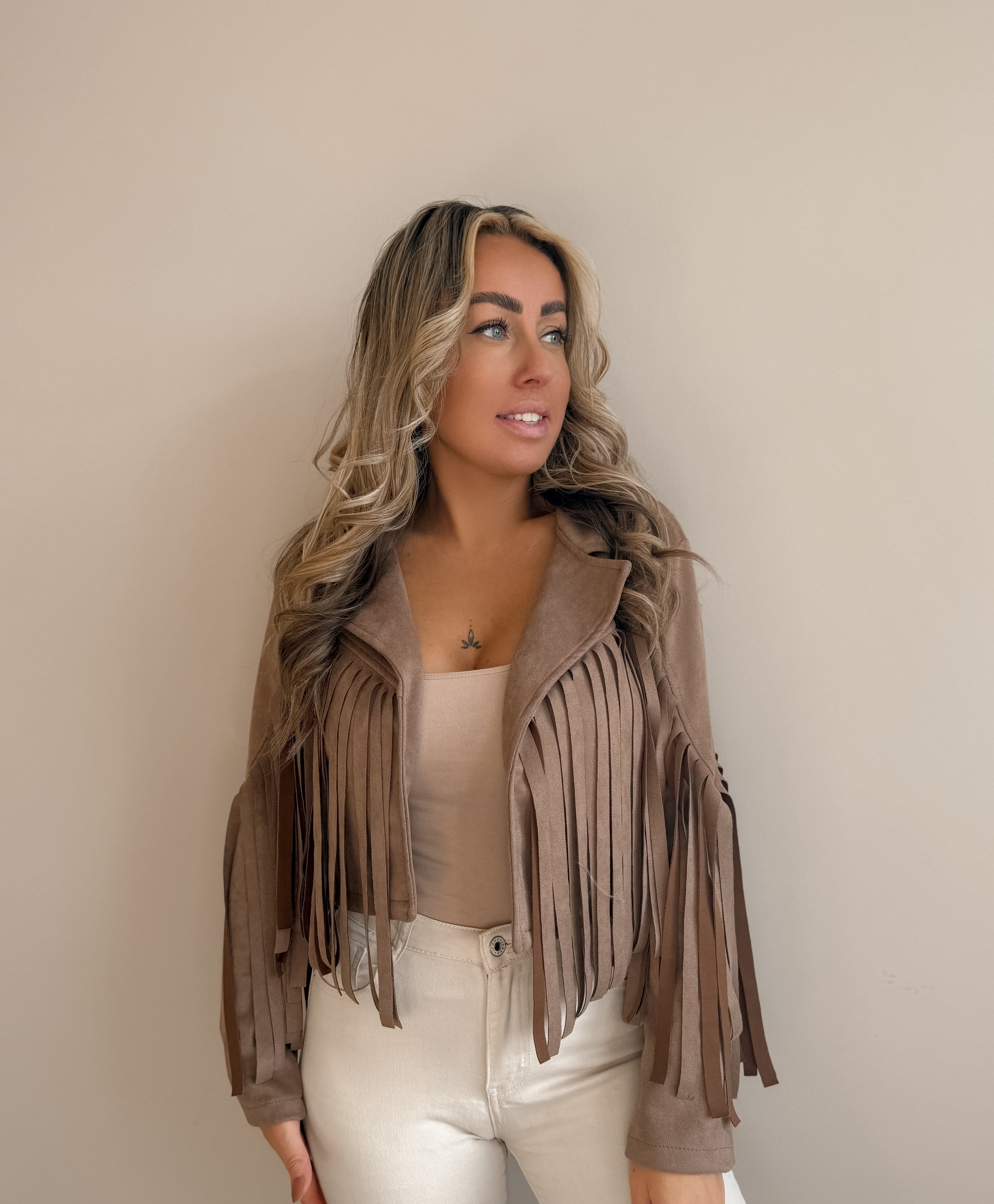 FRINGE JACKET | BROWN