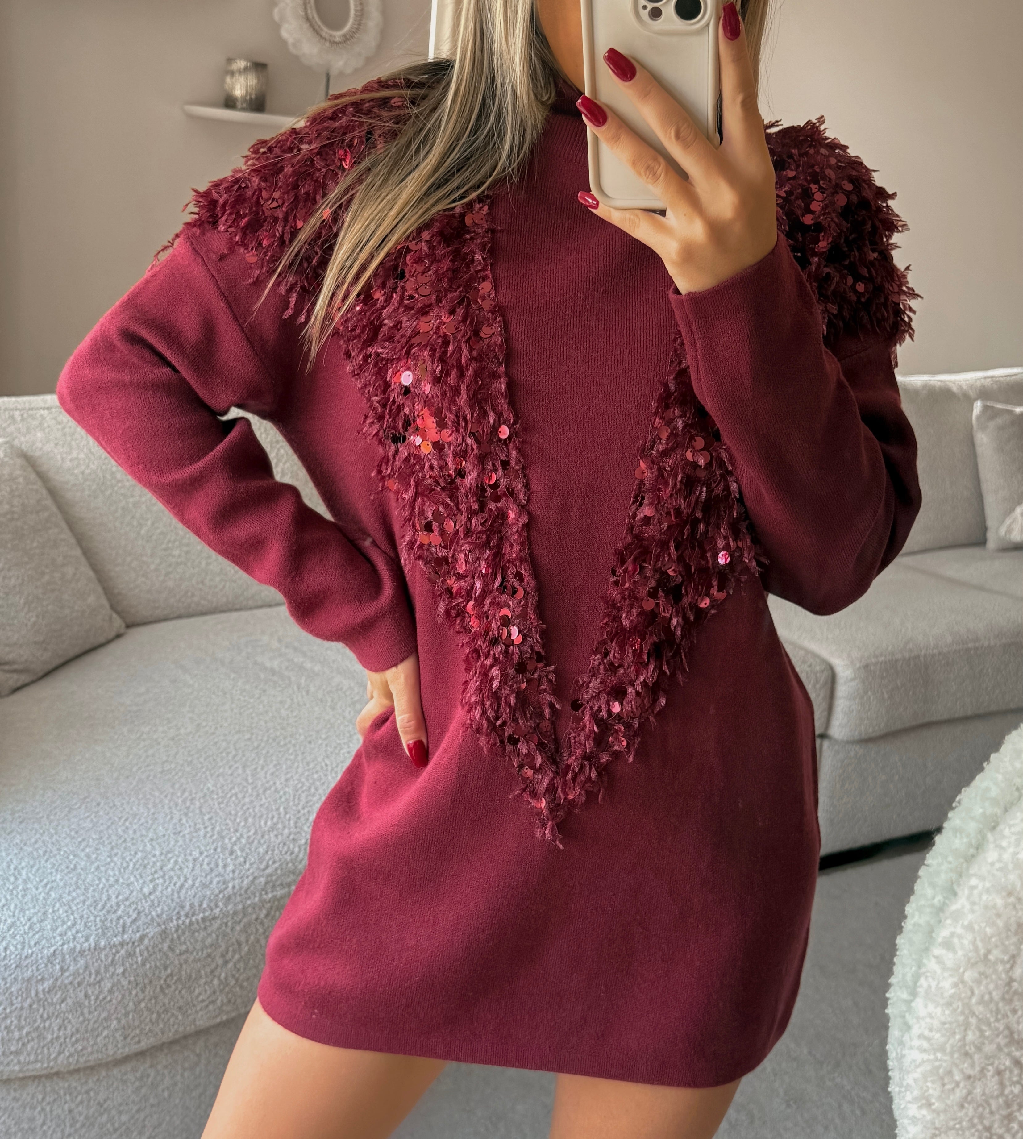 KNIT DRESS | BORDEAUX