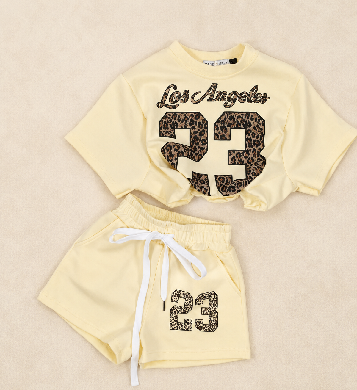 CROPPED LEO SET | YELLOW