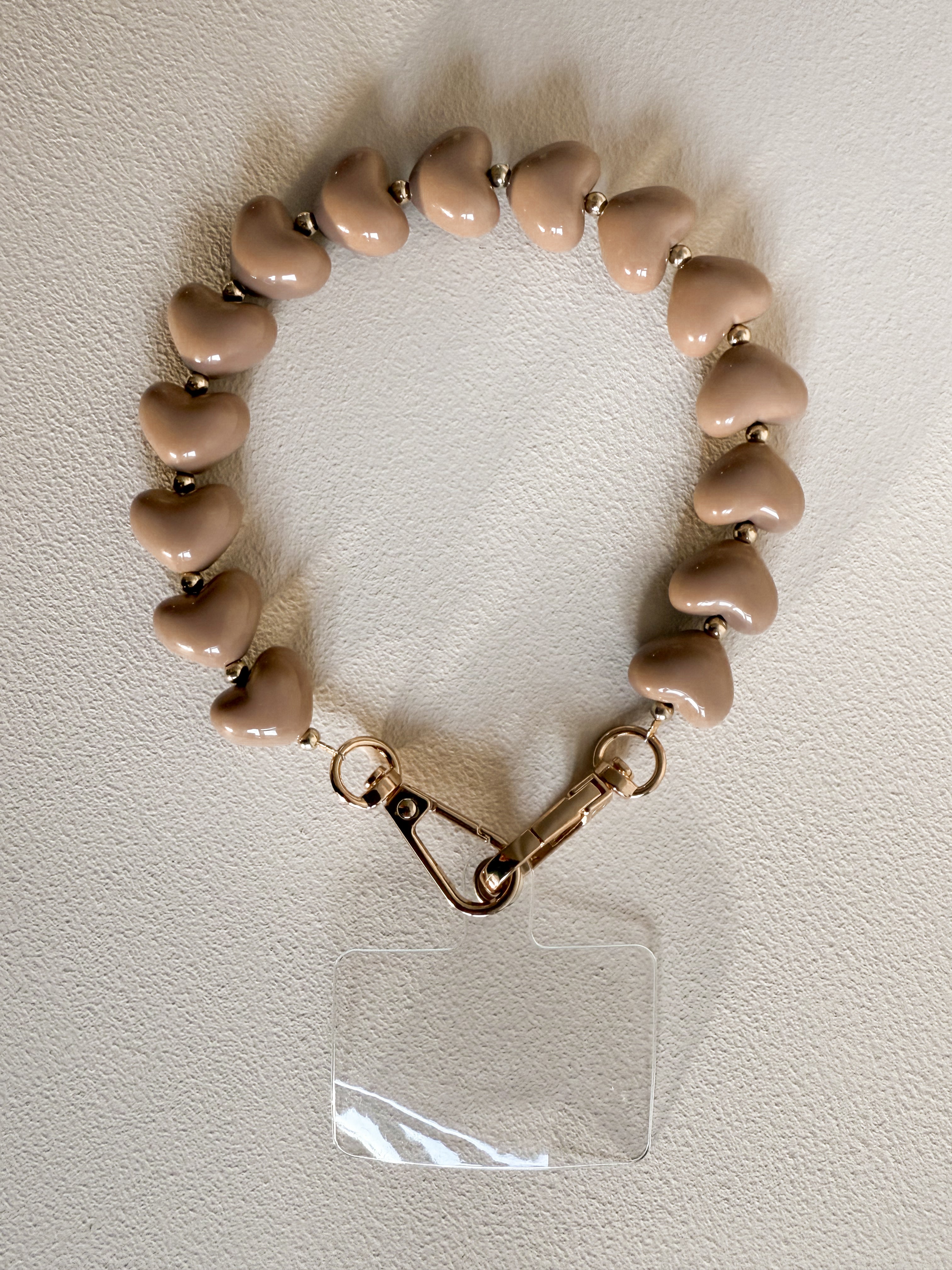 TELEFOONKOORD HEART | TAUPE