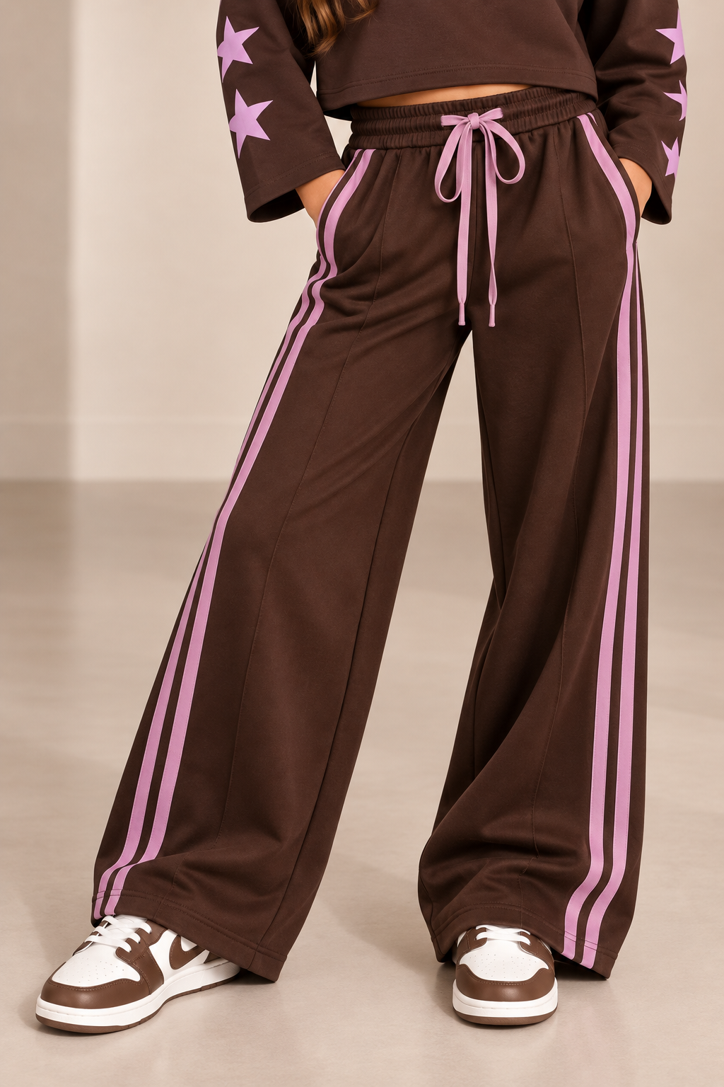 LOLA JOGGER STRIPE | BROWN