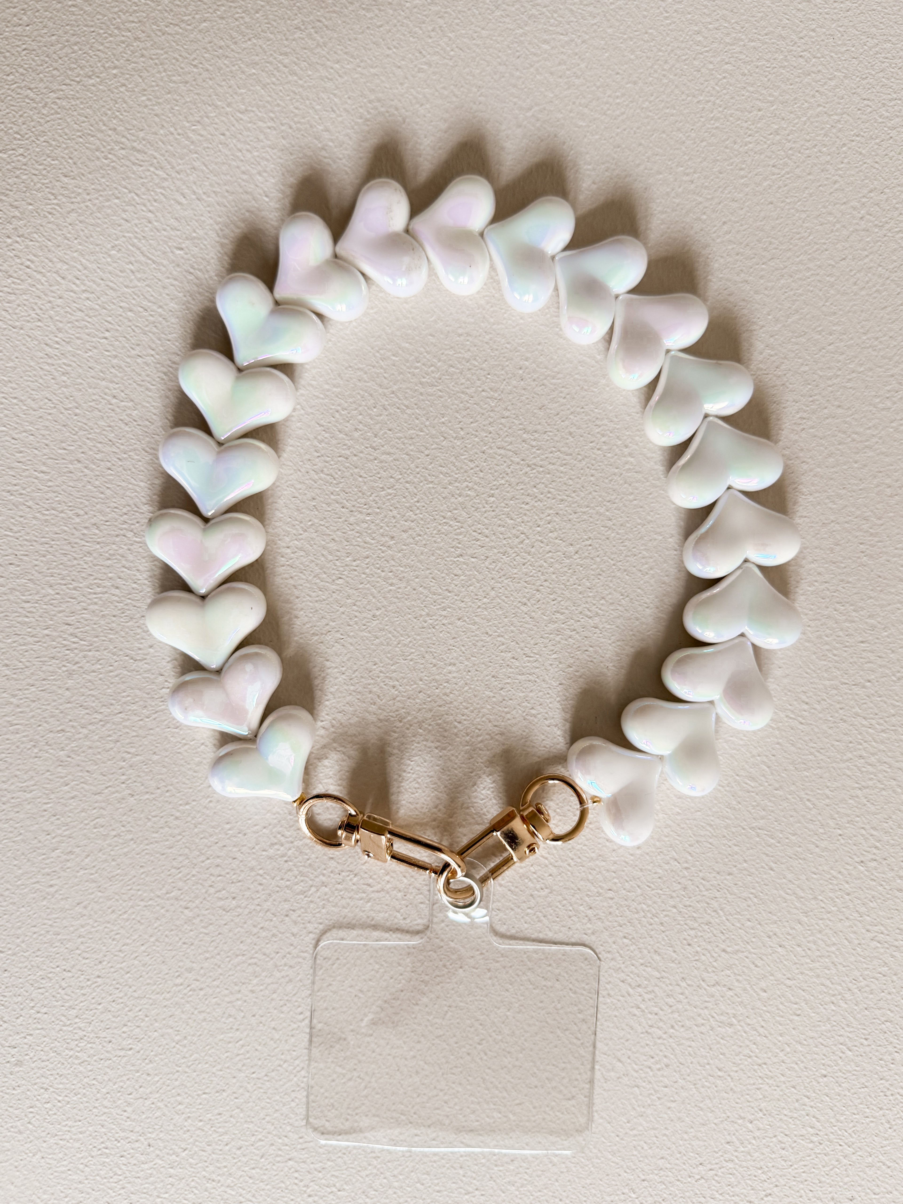 TELEFOONKOORD HEART | PEARL WHITE