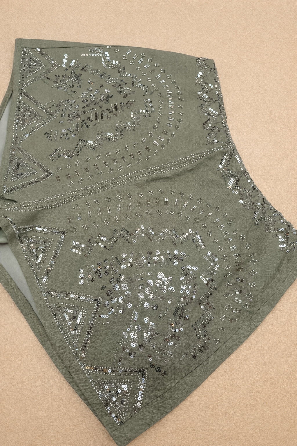 SEQUIN FESTIVAL SHORTS | OLIVE GREEN