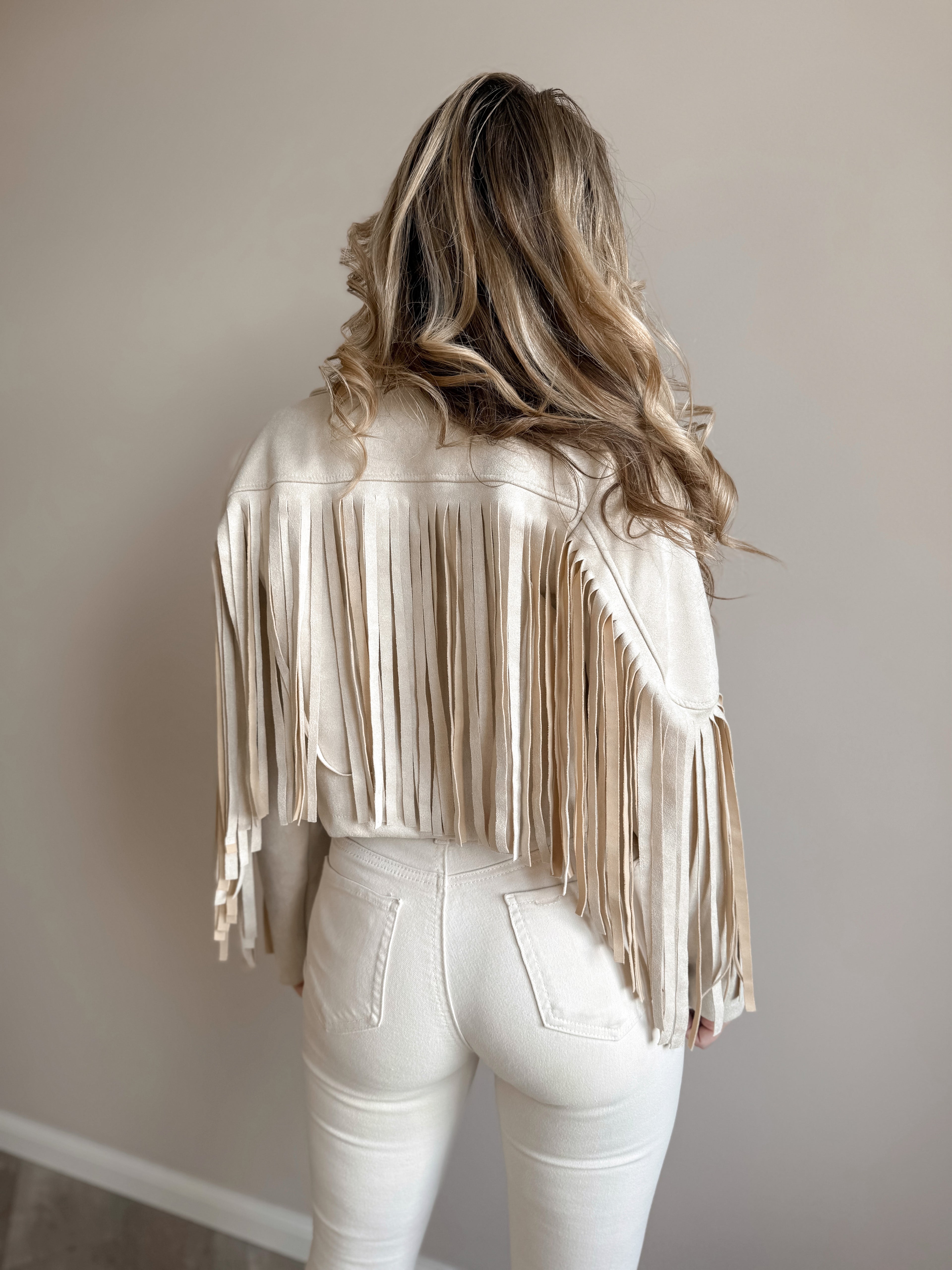 FRINGE JACKET | BEIGE