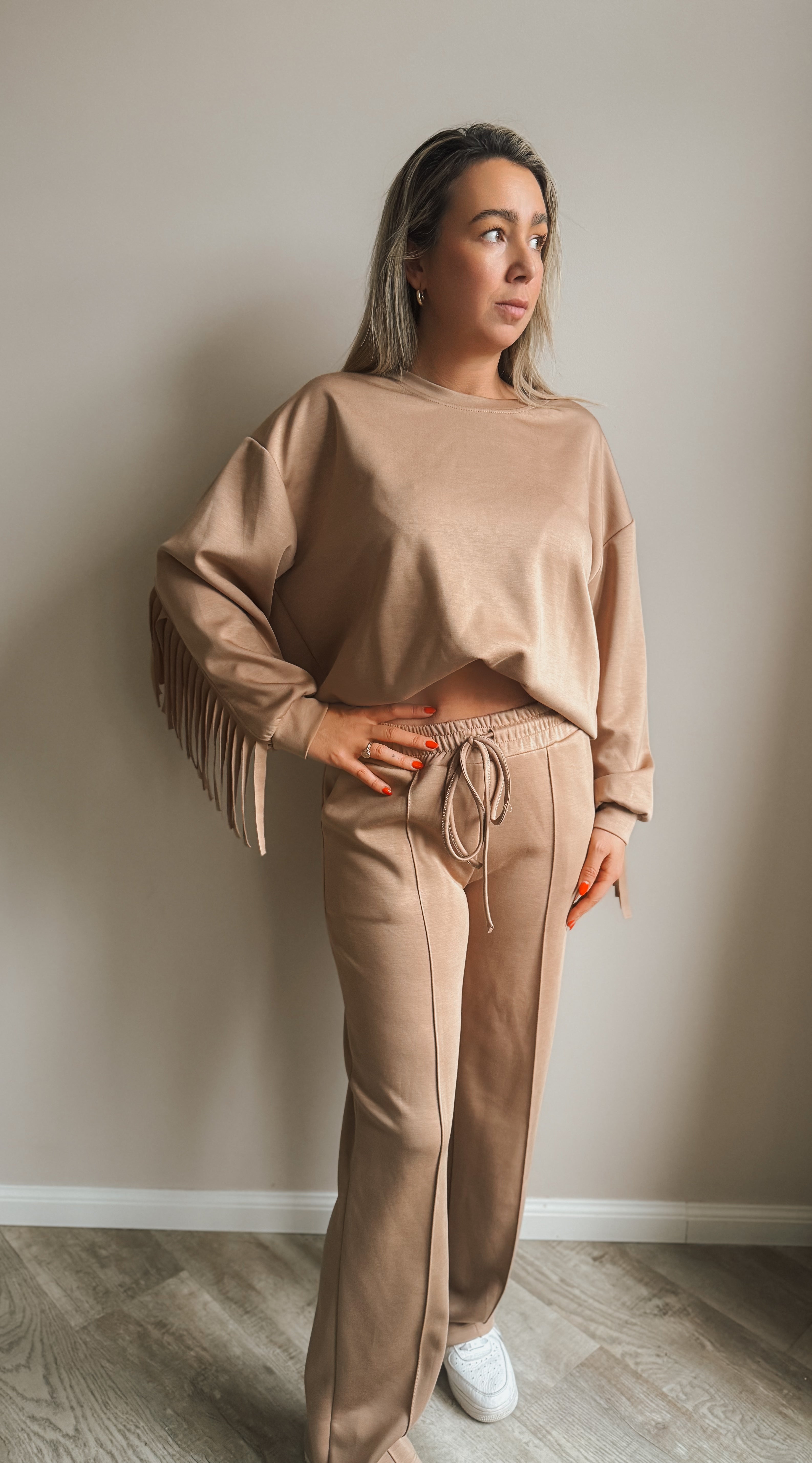 COMFY FRINGE SET | CAMEL