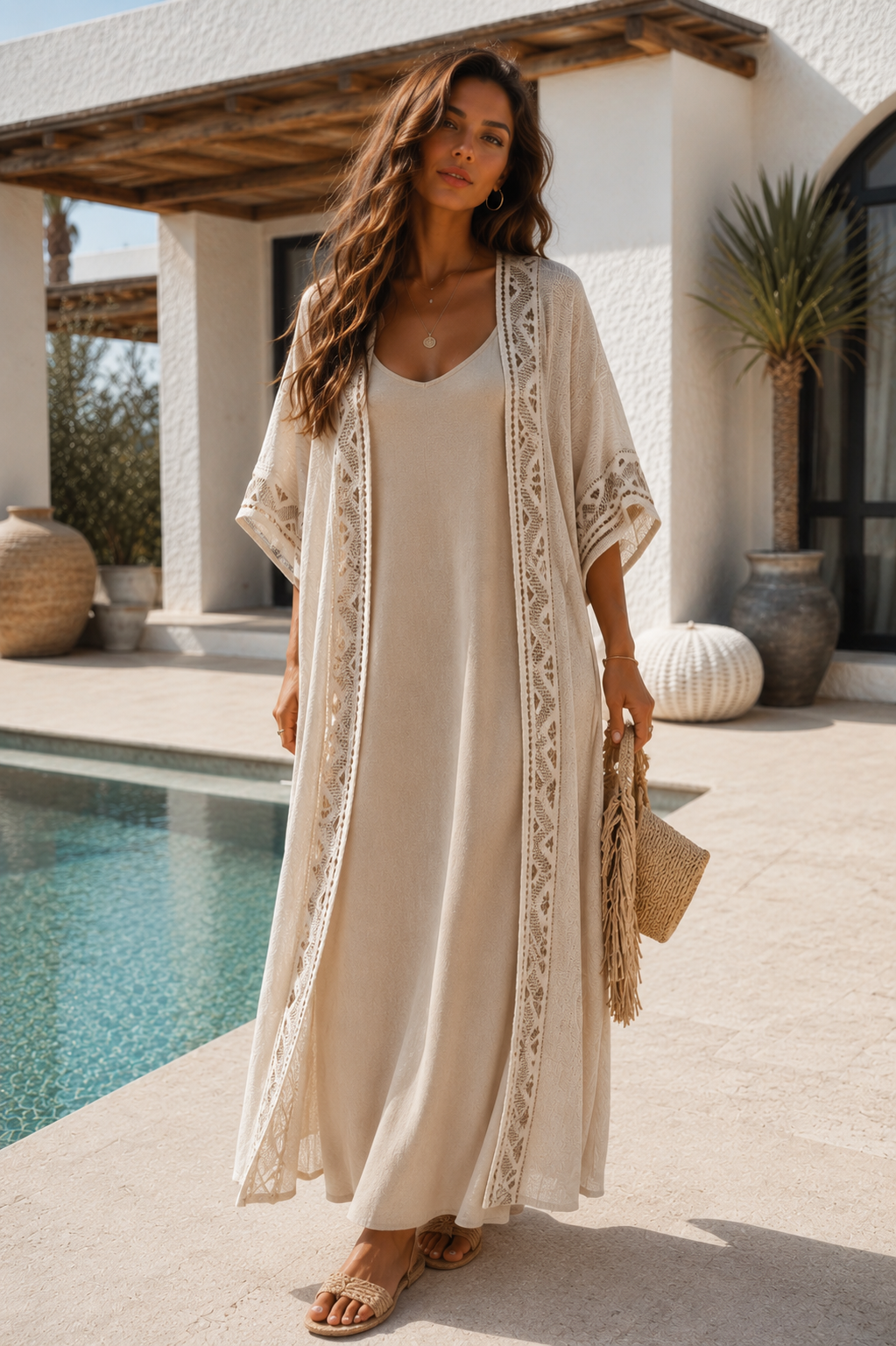 KIMONO/COVER-UP | BEIGE