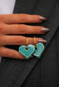 C’EST DANIE OORBELLEN | HART - TURQUOISE