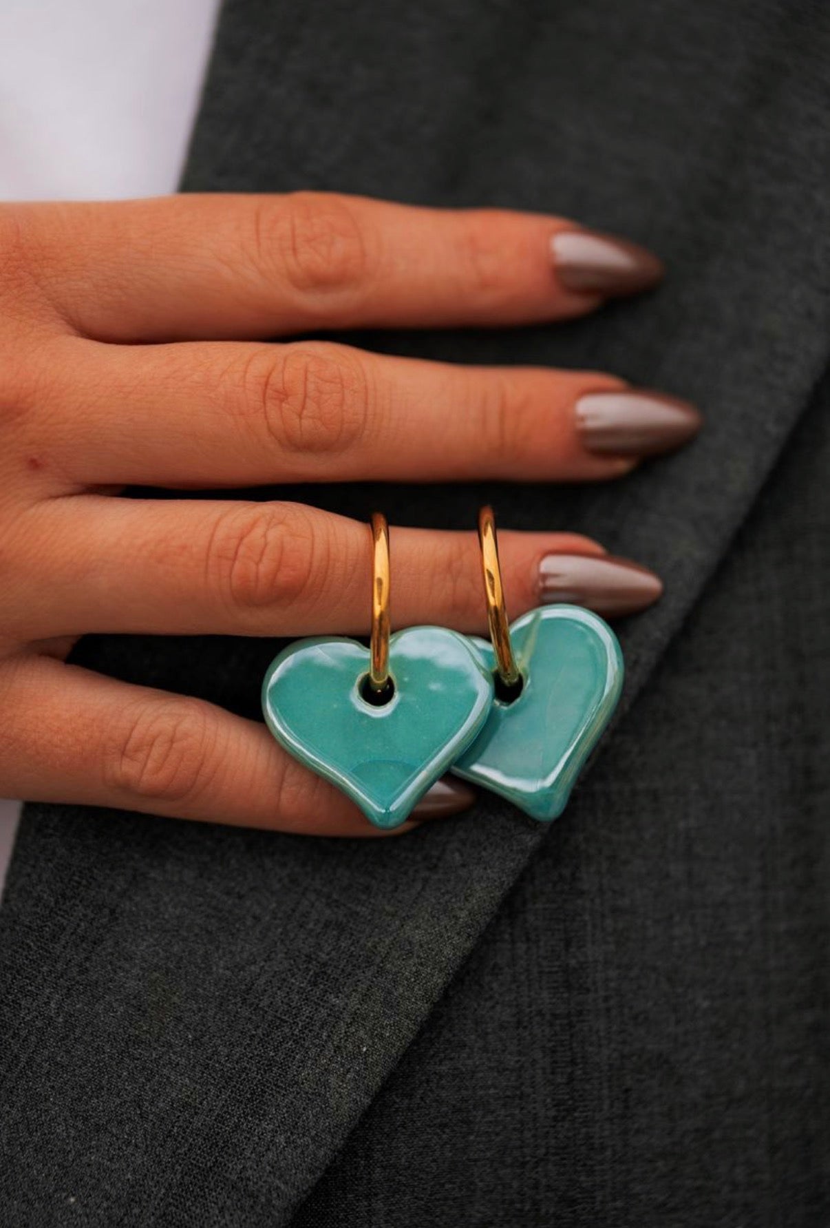C’EST DANIE OORBELLEN | HART - TURQUOISE