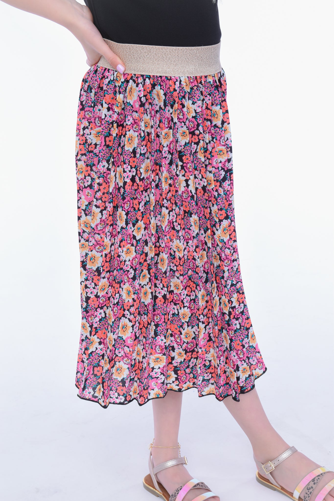 PURPLE PLEATED SKIRT