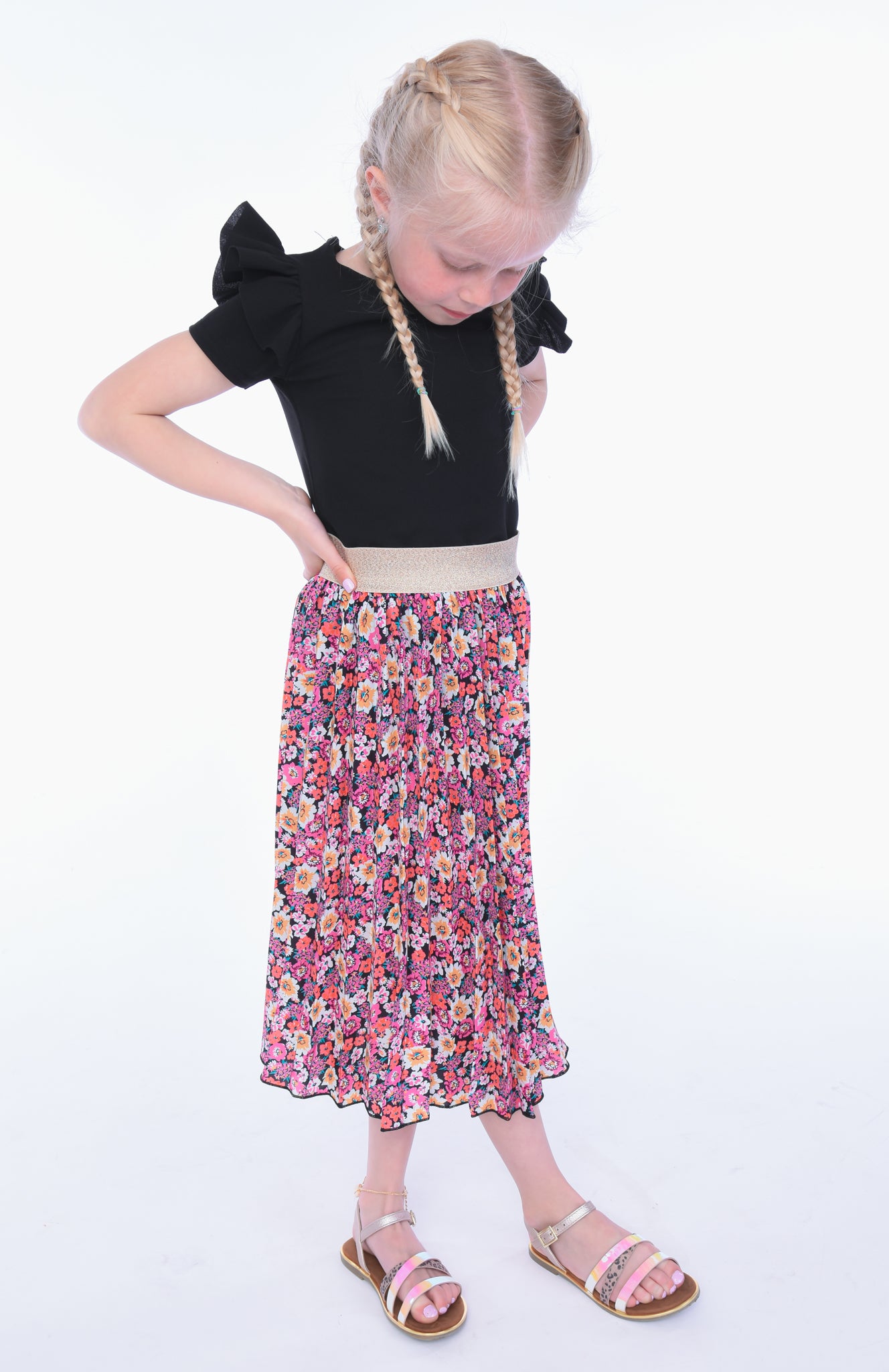 PURPLE PLEATED SKIRT