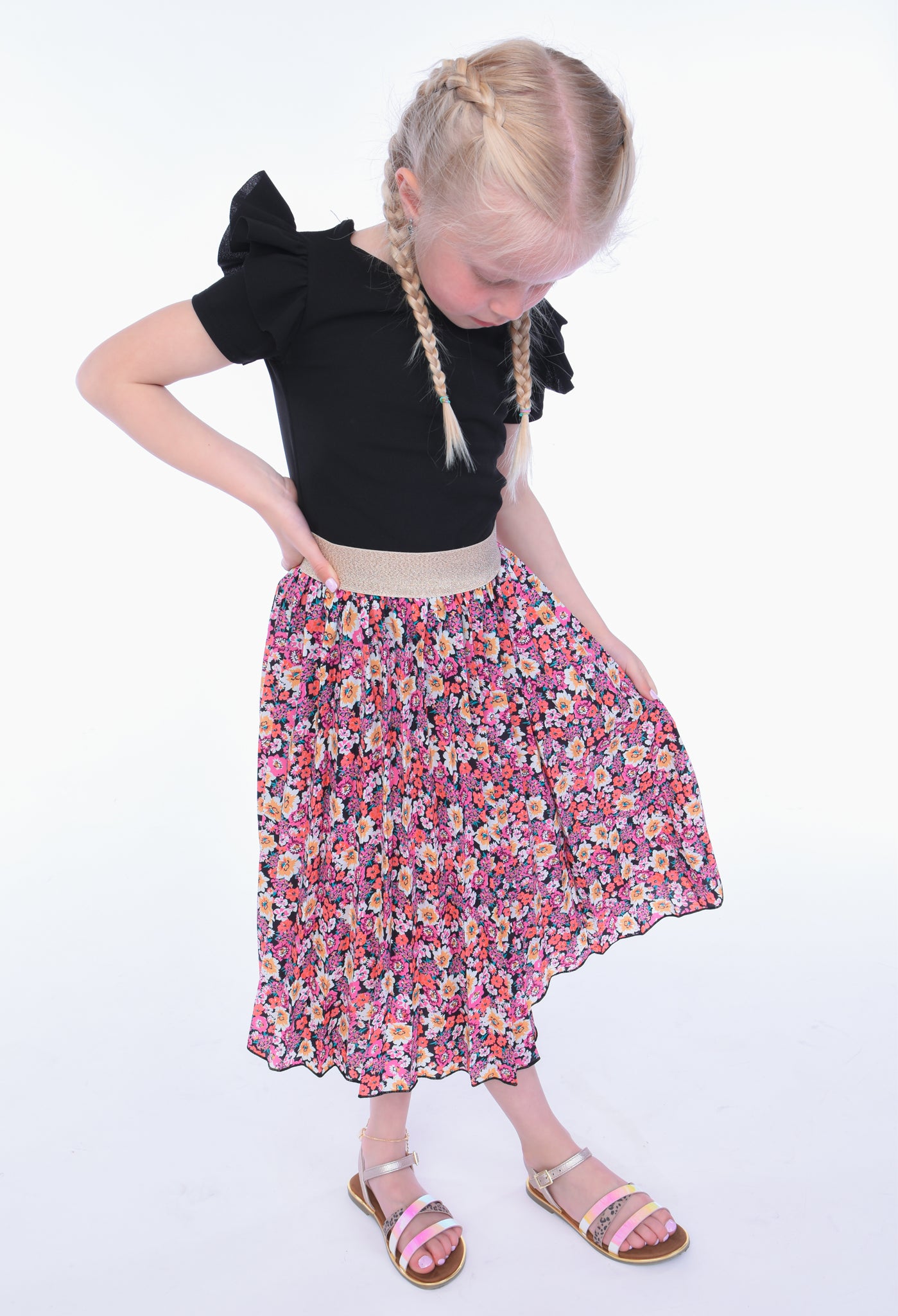 PURPLE PLEATED SKIRT