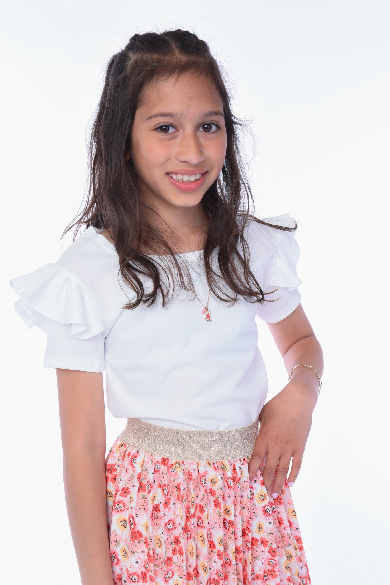 RUFFLE T-SHIRT WHITE